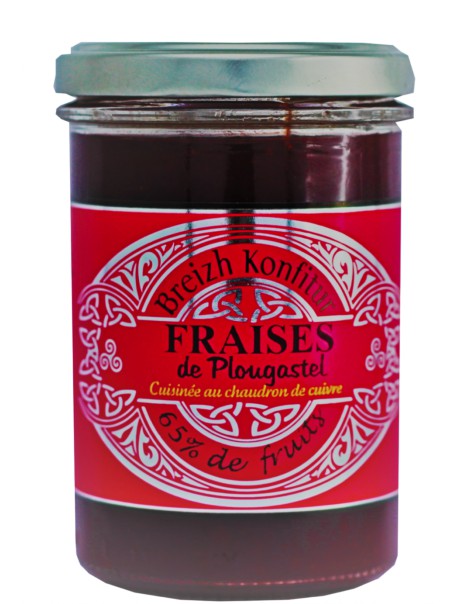 Confiture de fraises de Plougastel(allégée en sucre), marque « Breizh Konfitur »