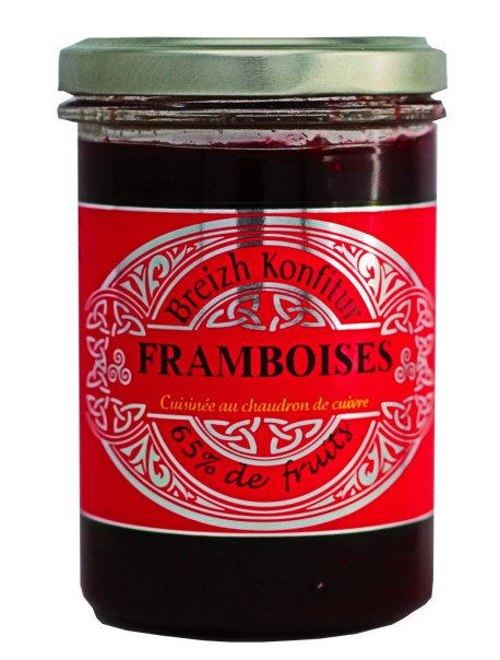 Confiture de framboises (allégée en sucre), marque « Breizh Konfitur »